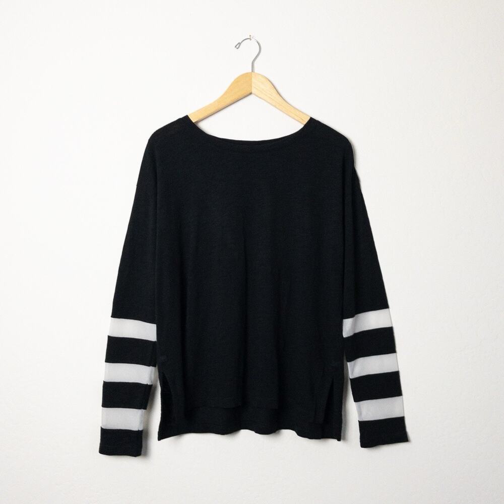 Lisa Todd Black Mesh Fest Long sleeve Tee Top M